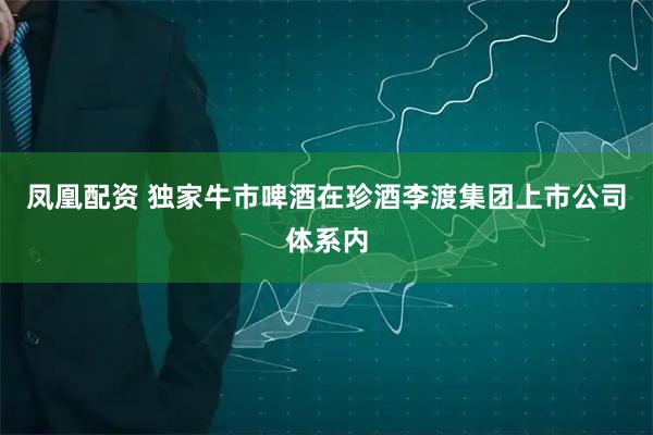 凤凰配资 独家牛市啤酒在珍酒李渡集团上市公司体系内
